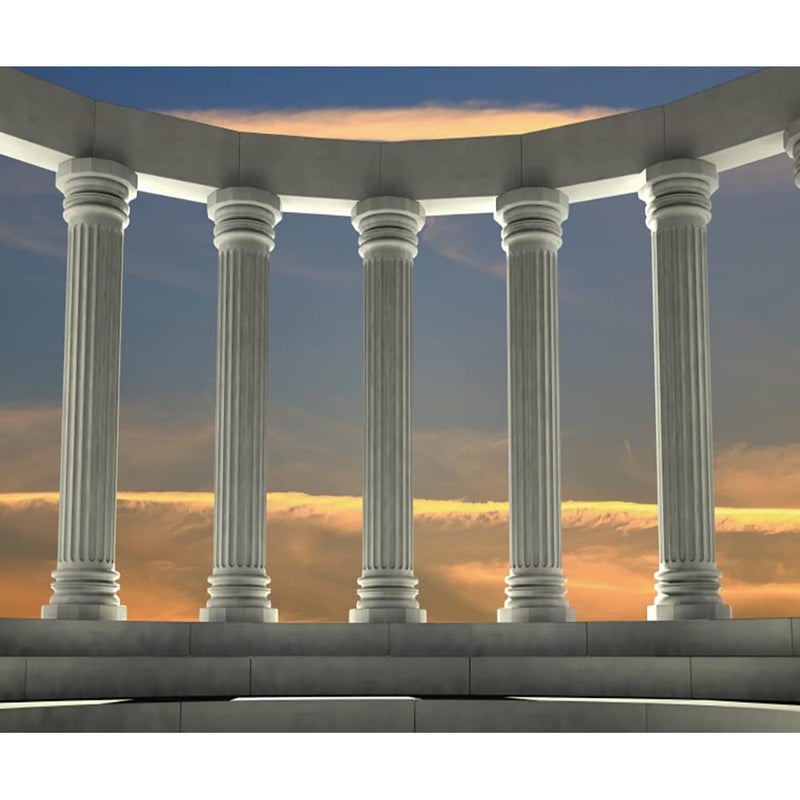 OFILA Greek Columns Backdrop 10x8ft Greek Toga Party Decoration Ancient Greek Theme Party Backdrops Birthday Pictures Background Greek Roman Themed Photography Backdrop - Image 1